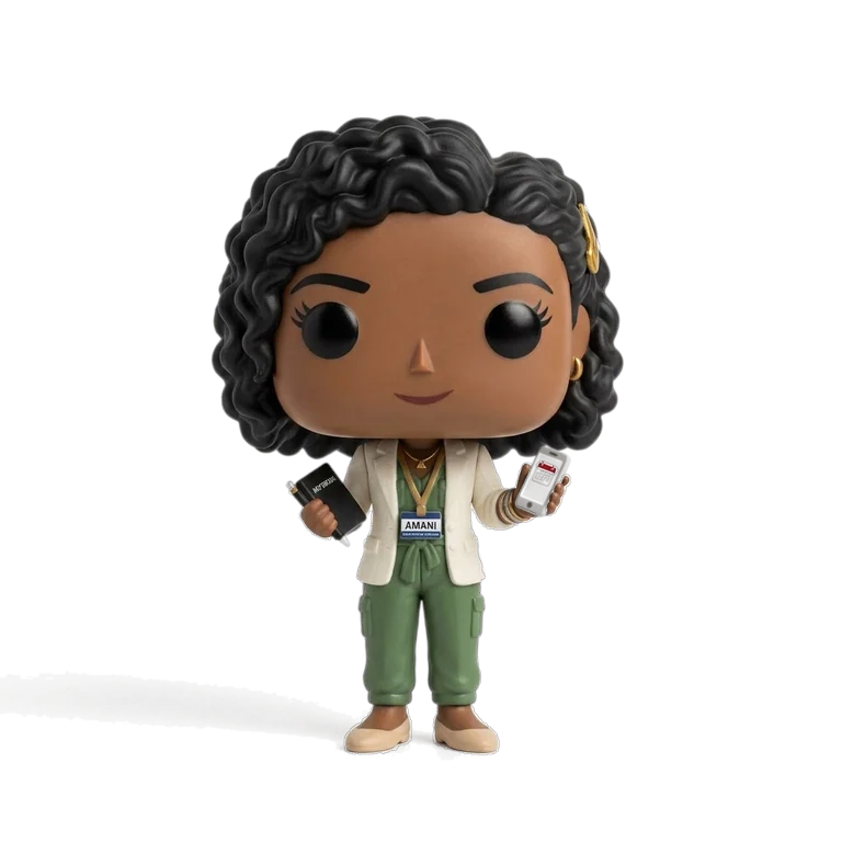 Amani, assistante de direction de Oya, figurine 3D